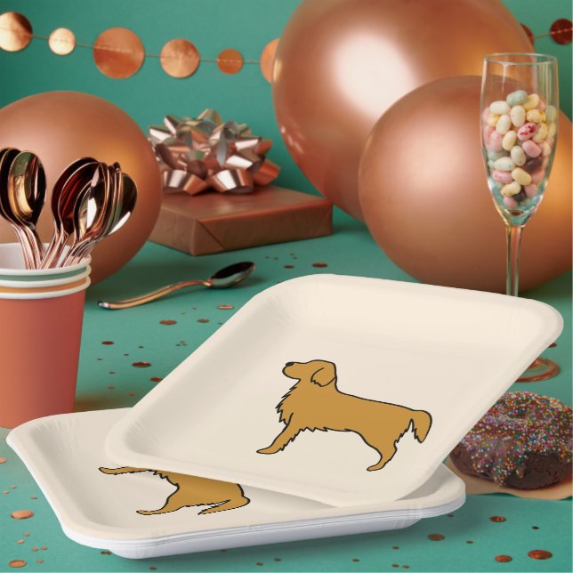 Assiettes En Carton Plaques Golden Retriever Party (Multi)