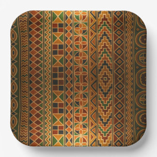 Assiettes En Carton Plaques Kente Party