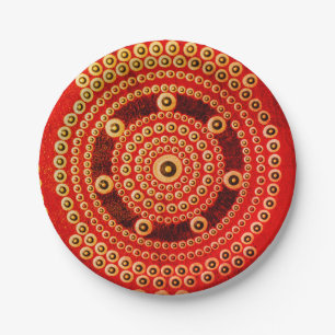 Assiettes En Carton Plaques Mandala, Plaque Papier rond 7"