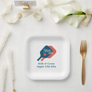 Assiettes En Carton Plaques mariages thématiques M. & Mme pickleball