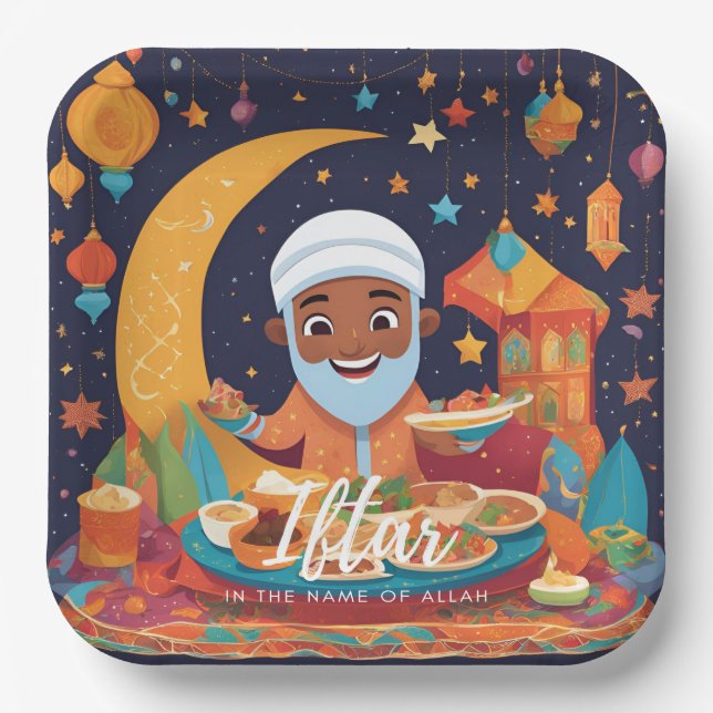 Assiettes En Carton Plaques papa jetables Iftar (Recto)