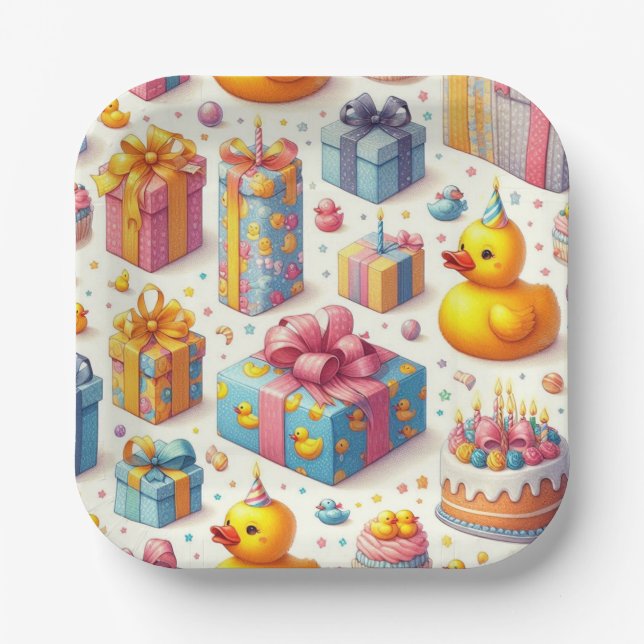 Assiettes En Carton Plaques papier Anniversaire de enfant de canard ja (Recto)