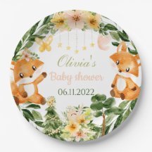 Plaques papier baby shower renard