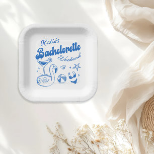 Assiettes En Carton Plaques Papier Bachelorette Blue Beach
