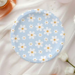 Assiettes En Carton Plaques papier bleu marguerite rétro<br><div class="desc">Marguerite bleue super Plaques d'anniversaire rétro.</div>