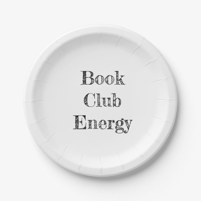 Assiettes En Carton Plaques papier Book Club Energy (Devant)