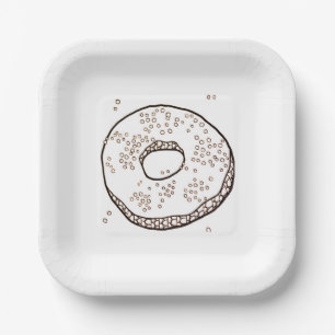 Assiettes En Carton Plaques papier Carré KNIT DONUT 7"