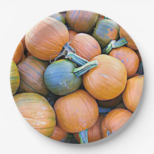 Assiettes En Carton Plaques papier Citrouilles d'Halloween