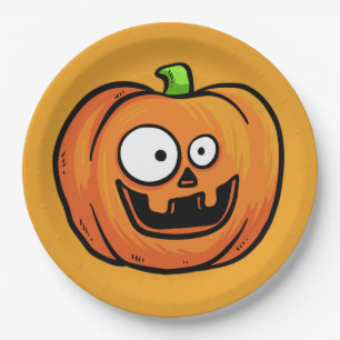 Assiettes En Carton Plaques papier Citrouilles d'Halloween 1
