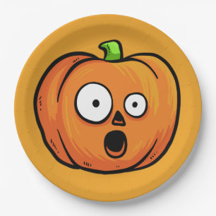 Assiettes En Carton Plaques papier Citrouilles d'Halloween 5