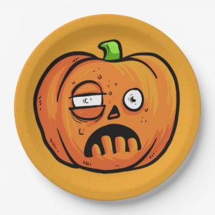 Assiettes En Carton Plaques papier Citrouilles Halloween 8