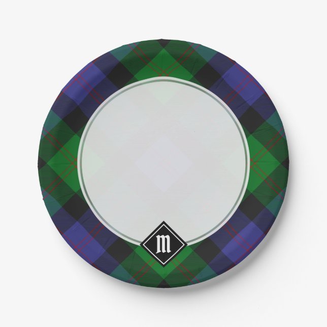 Assiettes En Carton Plaques Papier Clan Blair Tartan (Devant)