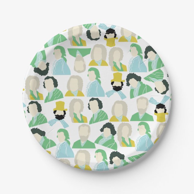 Assiettes En Carton Plaques papier compositeurs célèbres (Devant)