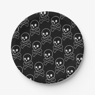 Assiettes En Carton Plaques Papier Crâne Et Crossbones