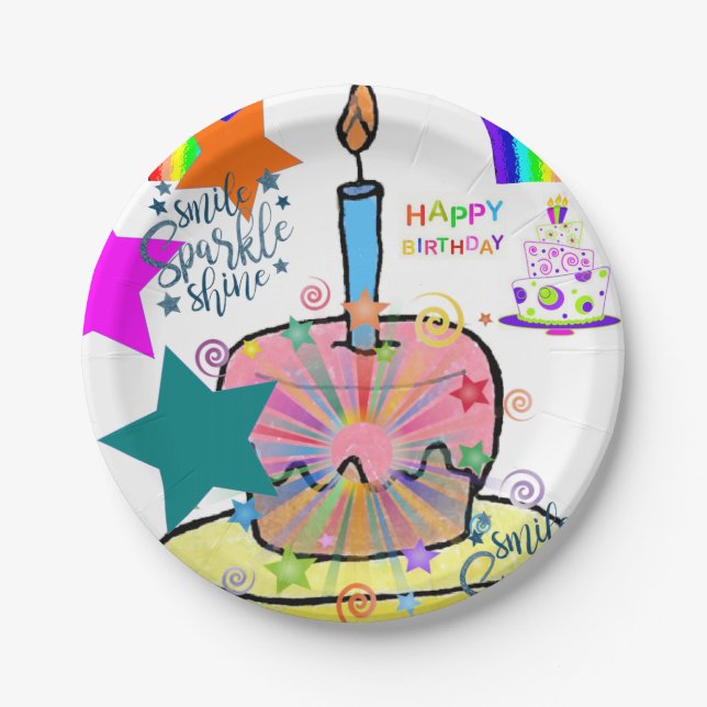 Assiettes En Carton Plaques papier d'anniversaire (Devant)