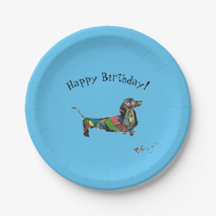 Assiettes En Carton Plaques papier d'anniversaire avec Dachshund