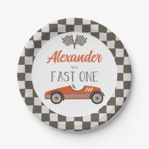 Assiettes En Carton Plaques papier d'anniversaire Fast One rouge Race