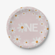 Plaques papier d'anniversaire Retro Daisy
