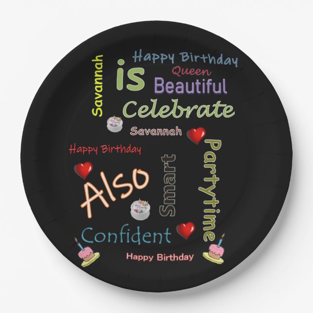 Assiettes En Carton Plaques papier d'anniversaire savannah (Devant)