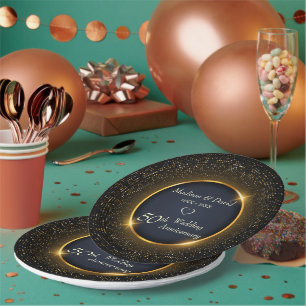 Assiettes En Carton Plaques papier d'anniversaire scintillantes