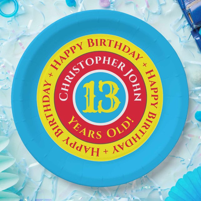Assiettes En Carton Plaques papier de fête du 13e anniversaire (Créateur téléchargé)