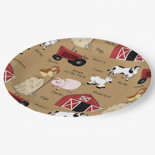 Assiettes En Carton Plaques papier de la ferme Country