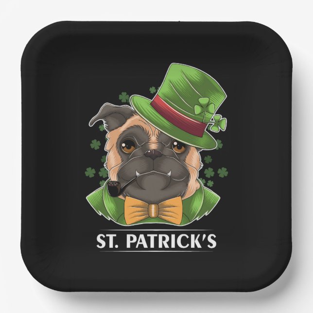 Assiettes En Carton Plaques papier de la Saint Patrick (Recto)