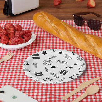 Assiettes En Carton Plaques papier de planche à roulettes 7"