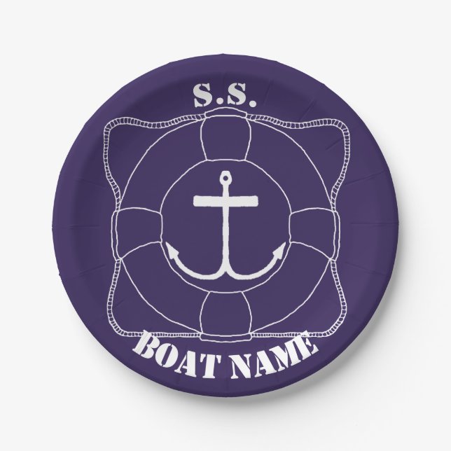 Assiettes En Carton Plaques papier d'économie de vie/d'Ancre (impressi (Devant)