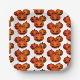 Assiettes En Carton Plaques papier d'Halloween-Citrouilles d'horreur
