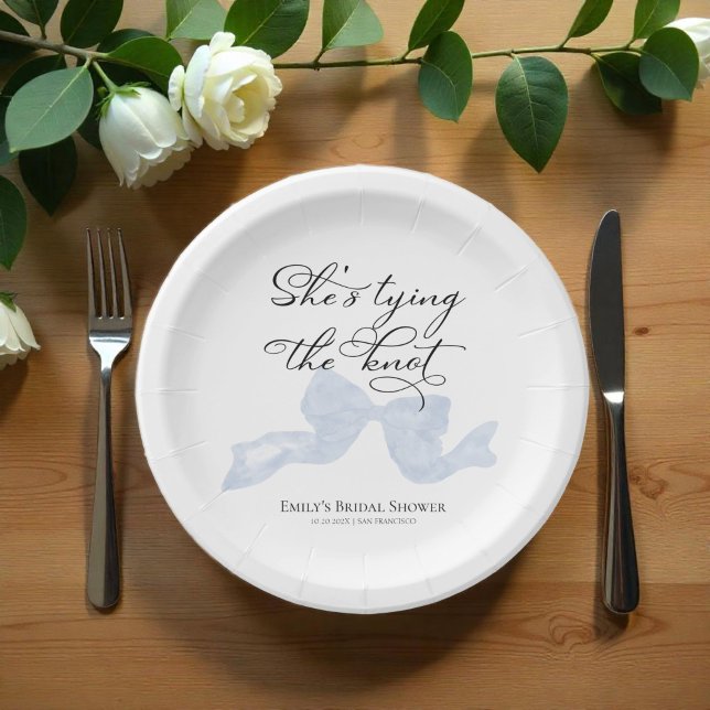 Assiettes En Carton Plaques papier Fête des mariées aquarelle | Bleu B (Créateur téléchargé)