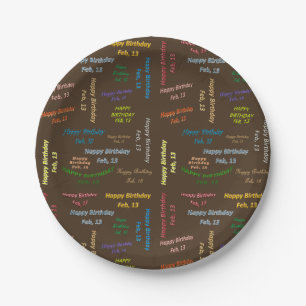 Assiettes En Carton Plaques papier Février, 13 Anniversaire