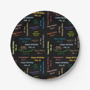 Assiettes En Carton Plaques papier Février, 16 Anniversaire