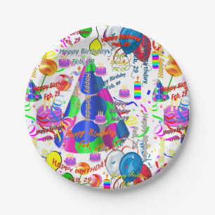 Assiettes En Carton Plaques papier Février, 29 Anniversaire
