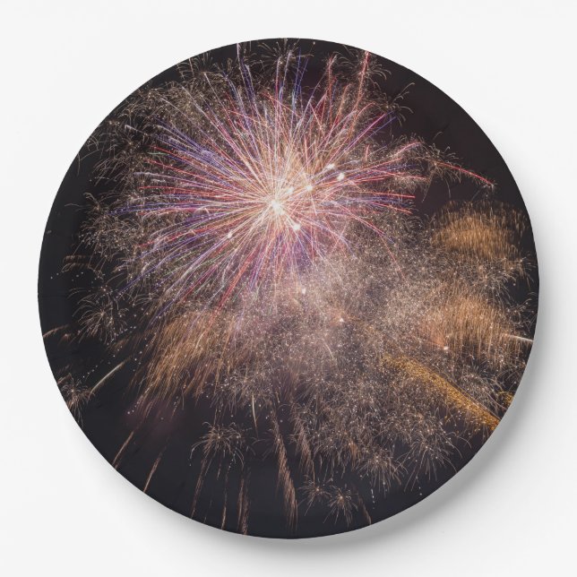 Assiettes En Carton Plaques papier Fireworks (Devant)