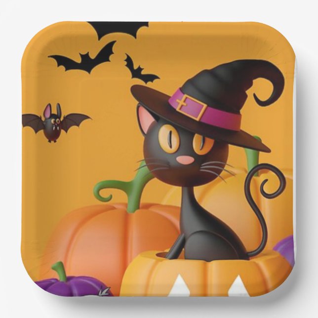 Assiettes En Carton Plaques papier Halloween (Recto)