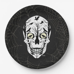 Assiettes En Carton Plaques papier Halloween crâne - Corbeau Squelette