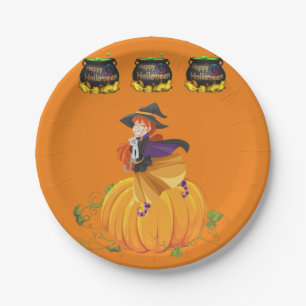 Assiettes En Carton Plaques papier Halloween, Happy Halloween