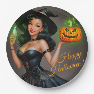 Assiettes En Carton Plaques papier Halloween Pinup vintages