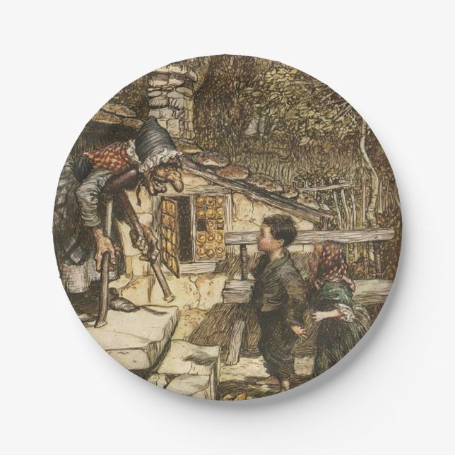 Assiettes En Carton Plaques papier Hansel & Gretel - Illustration clas (Devant)