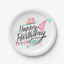Plaques papier Joyeuses d'anniversaire