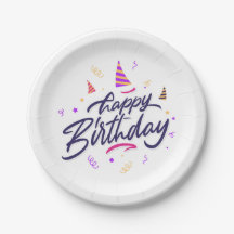 Plaques papier Joyeuses d'anniversaire