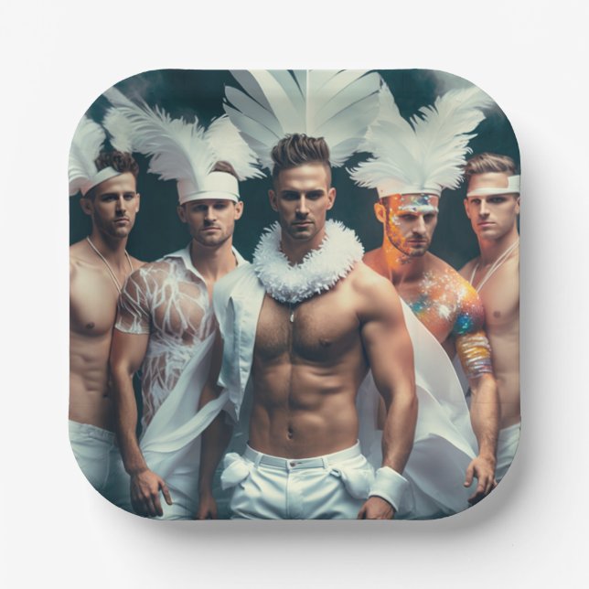 Assiettes En Carton Plaques papier LGBTQ+ ou Bachelorette (Recto)