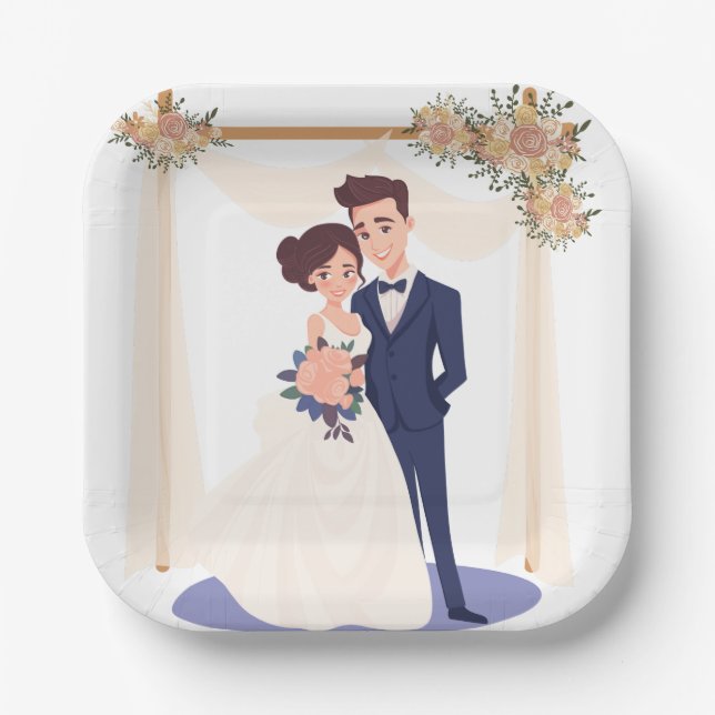 Assiettes En Carton Plaques papier mariages 4 (Recto)