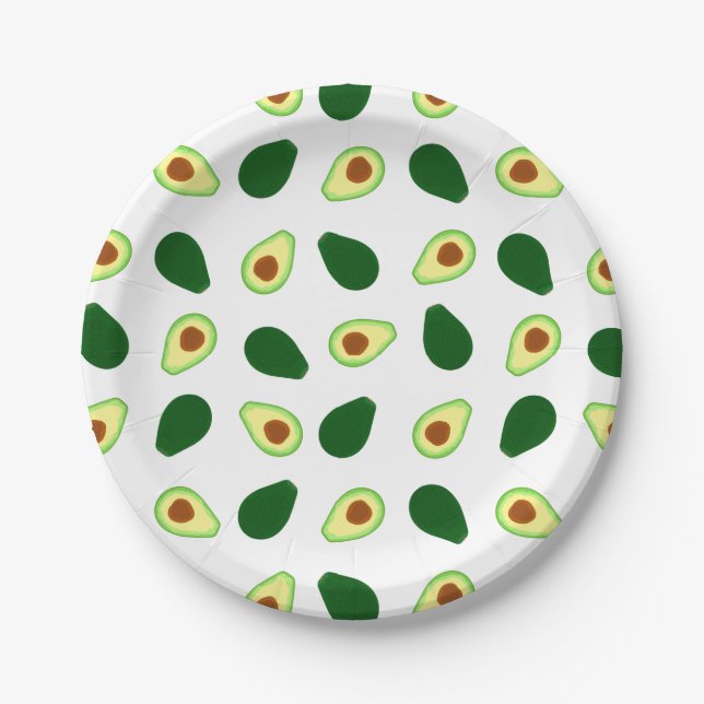 Assiettes En Carton Plaques papier Motif Avocado (Devant)