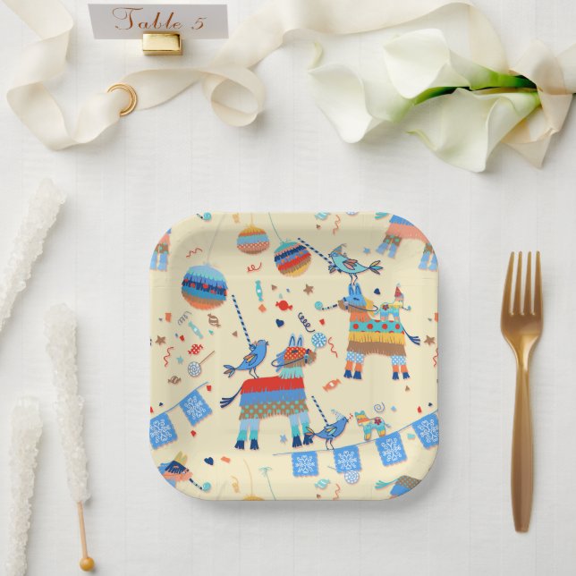 Assiettes En Carton Plaques Papier Pinata Party (Mariage)