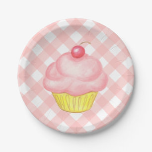 Assiettes En Carton Plaques Papier Ping En vichy Cupcake