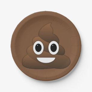Assiettes En Carton Plaques Papier Poop Emoji, 7"