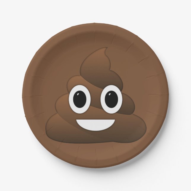 Assiettes En Carton Plaques Papier Poop Emoji, 7" (Devant)