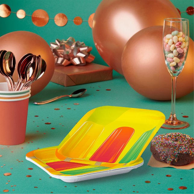 Assiettes En Carton Plaques Papier Popsicles (Créateur téléchargé)